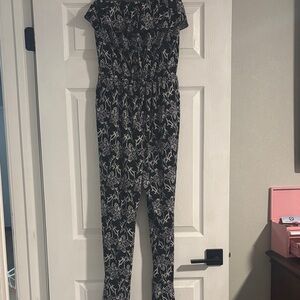 Pinky Black and White Floral Jumpsuit